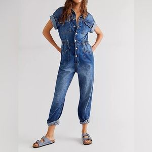 Free People Denim Marci Coveralls Size Medium